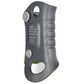 Gray rope ascender with green side panel and metal mounting holes