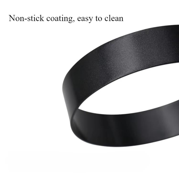 Curved black silicone handle for round egg mold pan