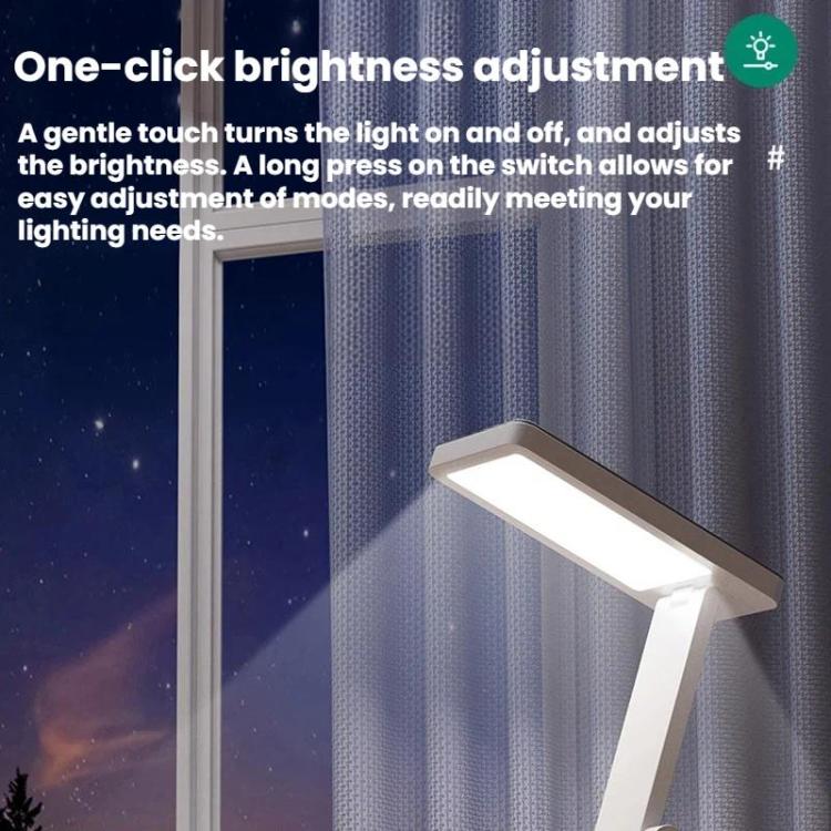 Xiajule Rechargeable Smart Digital Display Clock Folding Desk Lamp, Eye-Caring Study Bedside Reading Light