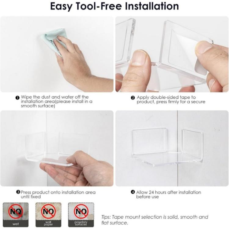 Wall-mounted Corner Shelf Triangular Floating Shelf For Security Cameras