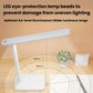 LED folding desk lamp with extended light bar and white base stand