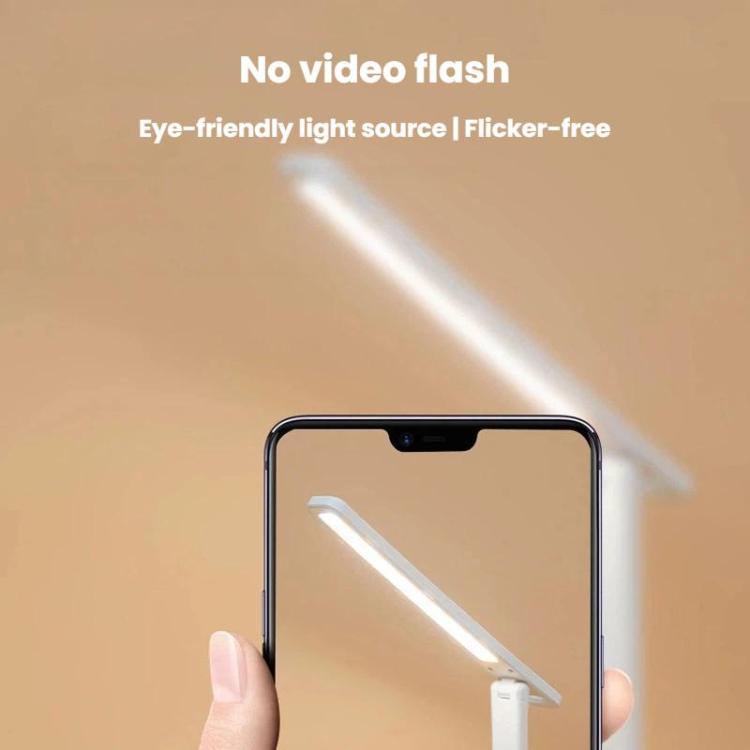 Flicker-free LED folding desk lamp with long light bar