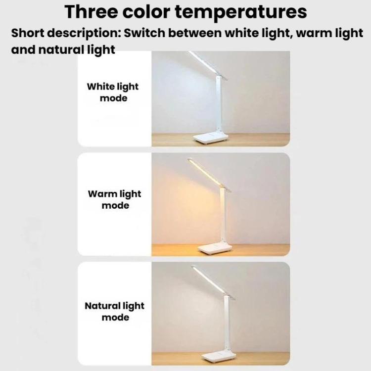 Xiajule LED folding desk lamp with three light modes: white, warm, natural glow