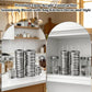 Clear acrylic mason jar lid organizer with stacks of silver lids on the side cradle