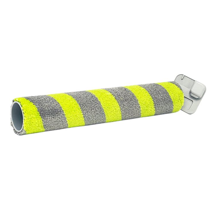 Striped roller mop replacement pad with green and gray roller sleeve