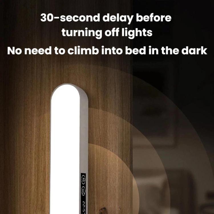 Xiajule Student Dormitory Under-Cabinet Lamp, Magnetic Mount Bed Hanging Light With Hook & Clock Display, Touchscreen, Remote Control