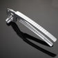 Silver curved aluminum tongs tray lifter with ribbed grip and locking lever
