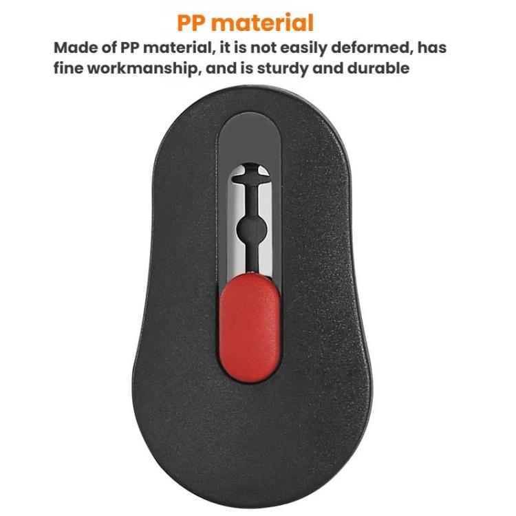 Bread scoring knife with black PP body and red button, retractable blade visible