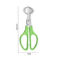 Quail egg scissors with green handles, stainless steel cutting head, size 6 cm