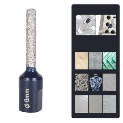 Diamond core drill bit with 6mm diameter, for glass and stone, for angle grinder