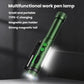 Green portable work pen flashlight with bright beam and magnetic pen holder clip