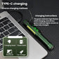 Green Type-C charging pen flashlight with charging cable and indicator light display
