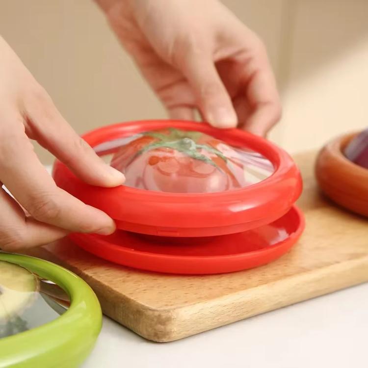 Fruit Storage Container With Silicone Film Seal Mini Fridge Storage Box, LsCook 4-Piece Set