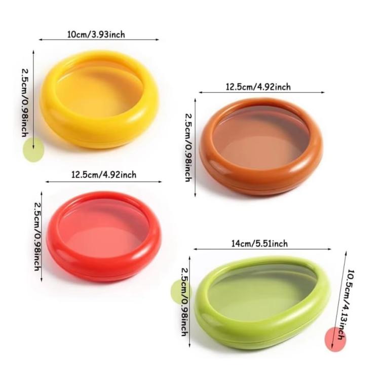 Fruit Storage Container With Silicone Film Seal Mini Fridge Storage Box, LsCook 4-Piece Set