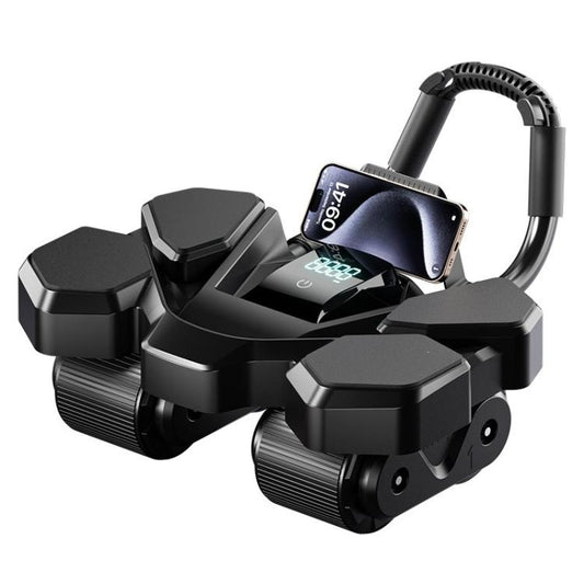 Home Four-Wheel Automatic Rebound Ab Wheel With Timer Function
