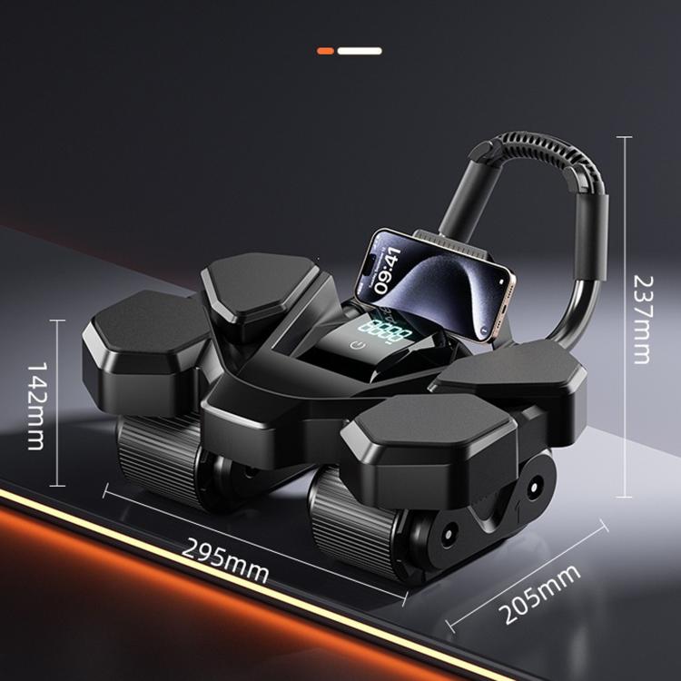 Home Four-Wheel Automatic Rebound Ab Wheel With Timer Function