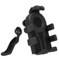 Black motorcycle phone mount bracket with clamp arm and base