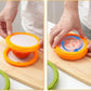 LsCook transparent food storage containers with orange lids, showing snap-on lid closure