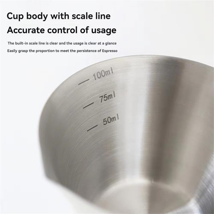 Stainless steel 100ml brewing cup with interior measurement scale lines