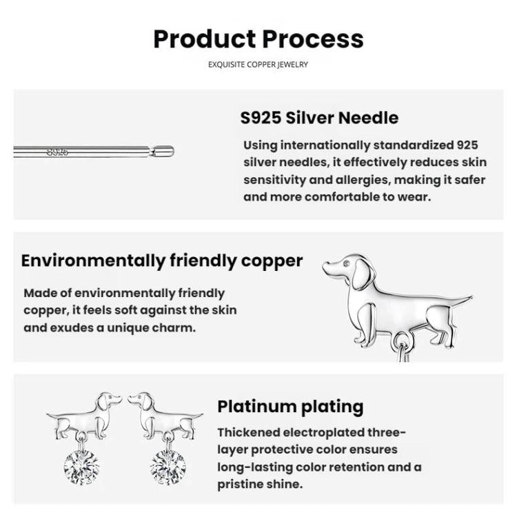 Cute Dachshund Earrings Versatile Pet Accessories, YIE337