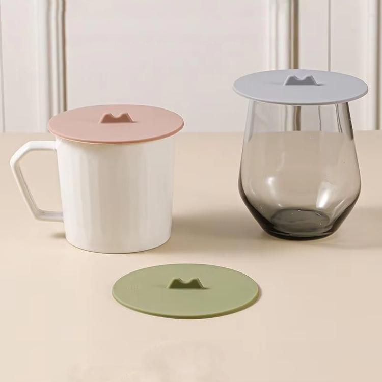 3-piece silicone cup lid set, dustproof snap-top, pink, white, green