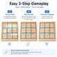 Wooden 9x9 sudoku board with number tiles showing three-step gameplay panels