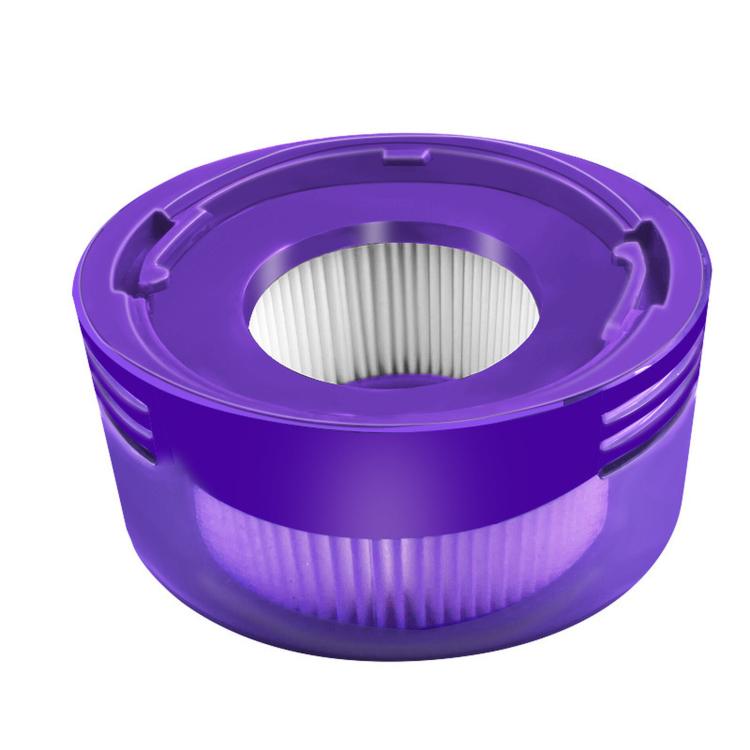 Purple circular post-filter showing white pleated air filter insert