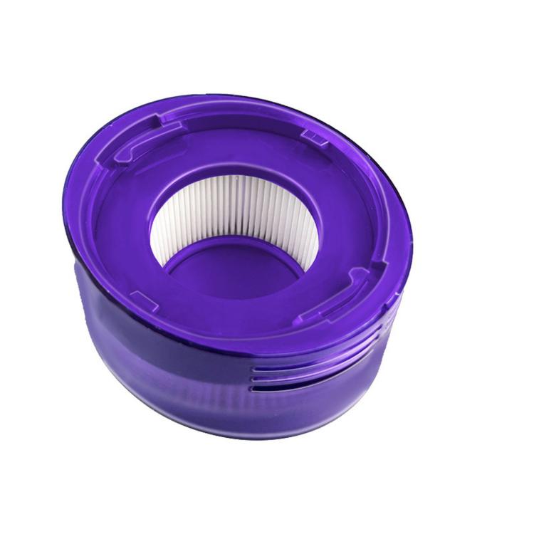 Top view of purple post-filter with central white pleated filter section