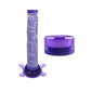 Purple post-filter and long filter cartridge with white patterned surface