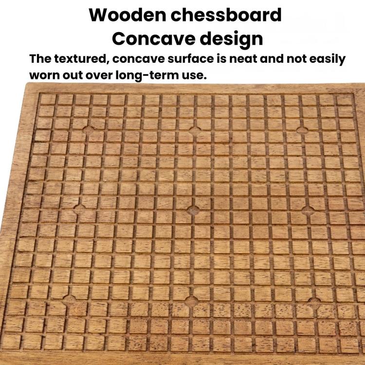 Wooden go board with concave grid markers on the playing surface
