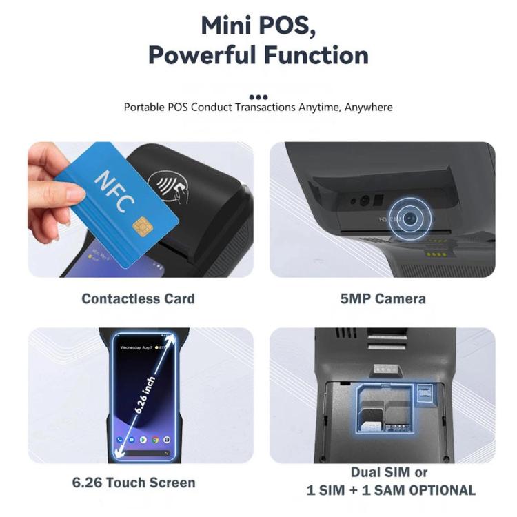 Mobile Handheld POS Machine, Smart Android Payment Terminal For Restaurant & Parking Lot, Z93