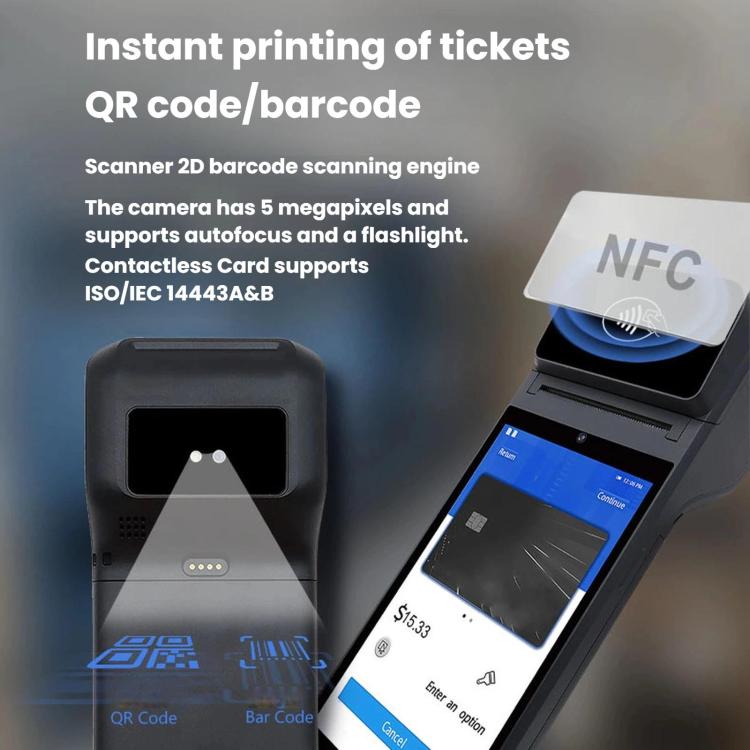 Smart Handheld Mobile Cash Register With Receipt Thermal Printing, Multi-Payment POS Terminal, Z92
