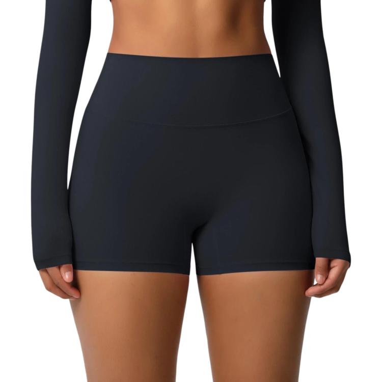 Double-Sided Brushed High-Waisted Tight-Fitting Fitness Yoga Shorts, S, M, L, XL