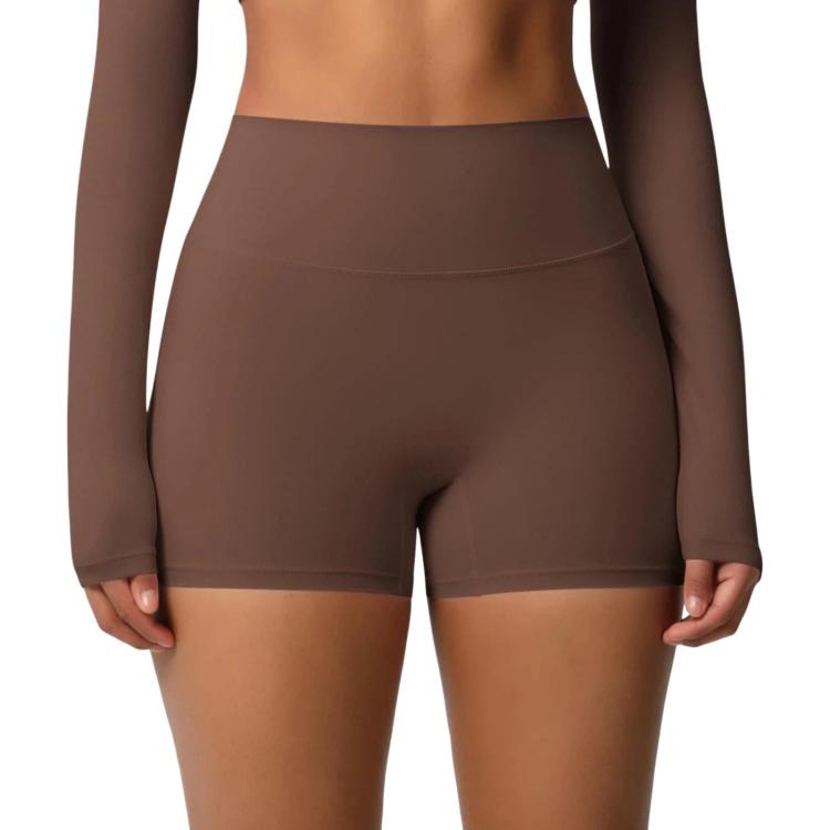 Double-Sided Brushed High-Waisted Tight-Fitting Fitness Yoga Shorts, S, M, L, XL