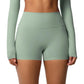 Double-Sided Brushed High-Waisted Tight-Fitting Fitness Yoga Shorts, S, M, L, XL