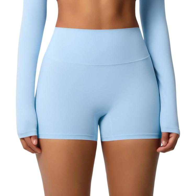 Double-Sided Brushed High-Waisted Tight-Fitting Fitness Yoga Shorts, S, M, L, XL