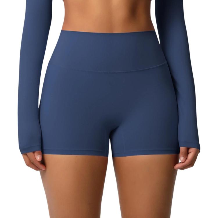 Double-Sided Brushed High-Waisted Tight-Fitting Fitness Yoga Shorts, S, M, L, XL