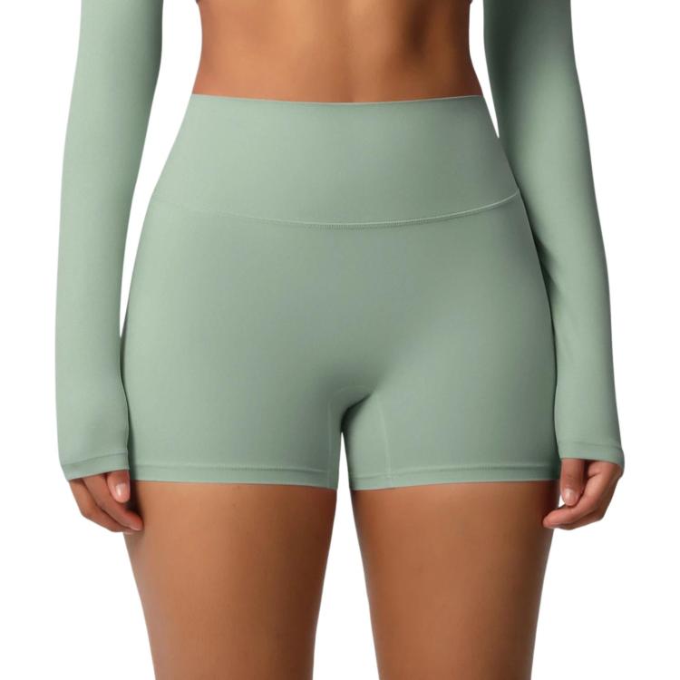 Double-Sided Brushed High-Waisted Tight-Fitting Fitness Yoga Shorts, S, M, L, XL