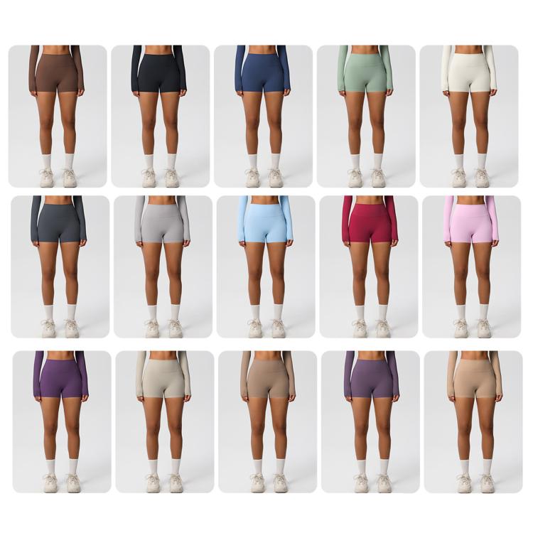 Double-Sided Brushed High-Waisted Tight-Fitting Fitness Yoga Shorts, S, M, L, XL