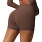 Double-Sided Brushed High-Waisted Tight-Fitting Fitness Yoga Shorts, S, M, L, XL