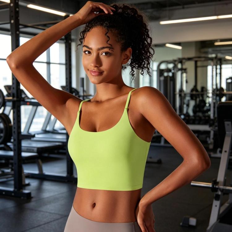 Nylon Semi-Fixed Cup High-Intensity Training Sports Bra/Fitness Vest, S, M, L, XL