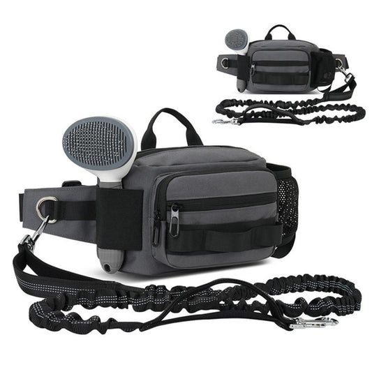 Dog Walking Bag With Leash Multifunctional Outdoor Sports Water Bottle Waist Pack