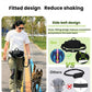 Black dog walking waist pack with side belt design and leash attachment
