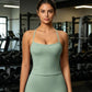 Fitted Flattering Backless Long Yoga Vest Sports Bra, S, M, L, XL