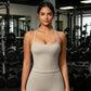 Fitted Flattering Backless Long Yoga Vest Sports Bra, S, M, L, XL