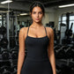 Fitted Flattering Backless Long Yoga Vest Sports Bra, S, M, L, XL