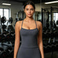 Fitted Flattering Backless Long Yoga Vest Sports Bra, S, M, L, XL