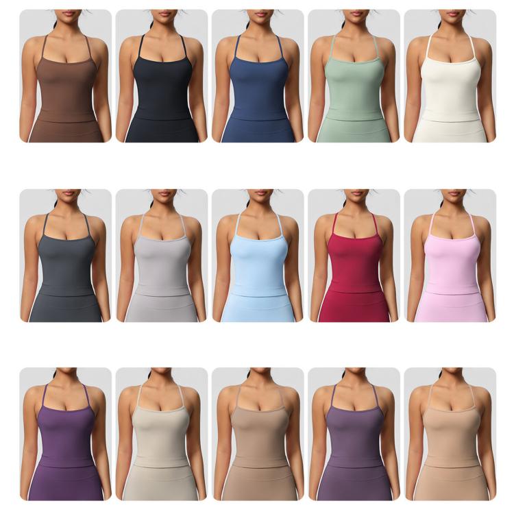 Fitted Flattering Backless Long Yoga Vest Sports Bra, S, M, L, XL
