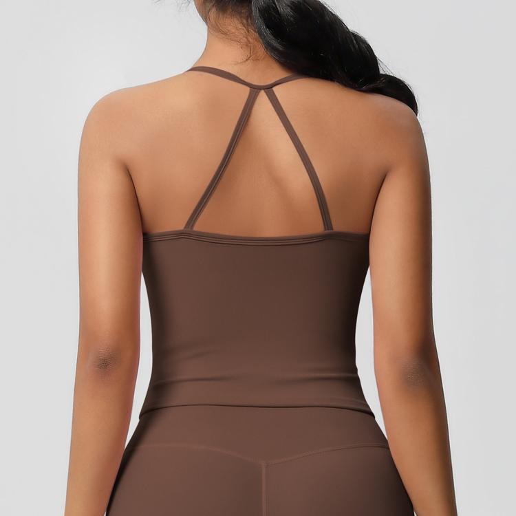 Fitted Flattering Backless Long Yoga Vest Sports Bra, S, M, L, XL