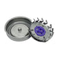 Shaver head blade assembly with rotary foil and purple center rotor, silver